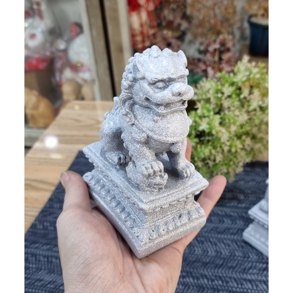 Bộ 02 tượng Kỳ Lân trắng size 12cm